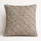 Fabric Crafted Cushion Cover – Dark Beige | 12"x12" | Poly Cotton Fabric | Elegant Crinkle Texture Design