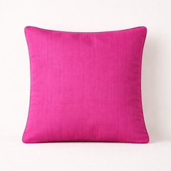 Fabric-Crafted Pink Cushion Cover – 16"x16" | Wave Textured Design | Premium Poly-Cotton
