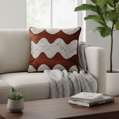 Hand-Crafted Cushion Cover – Brown Silver | 16"x16" | Poly Chenille-Cotton | Rich Festive Elegance