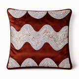 Hand-Crafted Cushion Cover – Brown Silver | 16"x16" | Poly Chenille-Cotton | Rich Festive Elegance