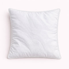Fabric Crafted Cushion Cover – White | 12"x12" | Poly Cotton | Panel Pleated Design