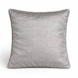 Hand Crafted Cushion Cover – Cream | 16"x16" | Poly Chenille-Cotton Fabric | Elegant Embroidered Leaf Design