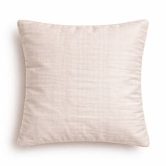 Fabric Crafted Cushion Cover – Off White | 16"x16" | Poly Cotton | Modern Textured Square Design