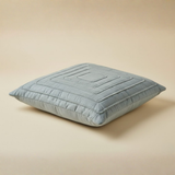 Fabric-Crafted Silver Cushion Cover – 12"x12" | Modern Layered Geometric Texture | Premium Poly Cotton |