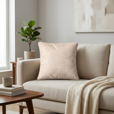 Fabric Crafted Cushion Cover – White | 12"x12" | Poly Cotton | Elegant Diamond Texture Design