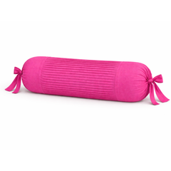 Fabric-Crafted Cylindrical Pink Bolster Cover – 15"x32" | Cotton Polyester Fabric | Premium & Elegant