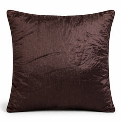 Fabric Crafted Cushion Cover – Burgundy Multicolor | 16"x16" | Poly Cotton Fabric | Elegant Wavy Textured Design