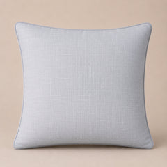 Linen Maroon Decorative Cushion Cover | 16"x16" Minimal Embroidered Cushion Cover