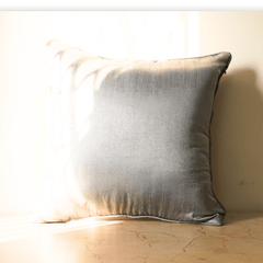 Handcrafted Grey Cushion Cover – 16"x16", Premium Poly Cotton