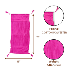 Fabric-Crafted Cylindrical Pink Bolster Cover – 15"x32" | Cotton Polyester Fabric | Premium & Elegant