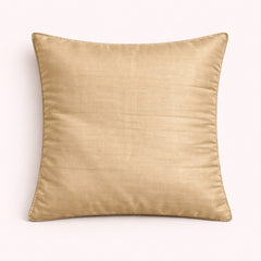 Fabric Crafted Cushion Cover – Beige | 12"x12" | Poly Cotton | Panel Pleated Design