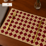 Set of 2/4/6 Pcs, Handcrafted Placemat – Ivory, 12"x18"
