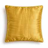 Fabric Crafted Cushion Cover – Light Gold | 16"x16" | Poly Cotton | Modern Textured Square Design