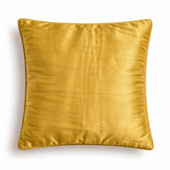 Fabric Crafted Cushion Cover – Light Gold | 16"x16" | Poly Cotton | Modern Textured Square Design
