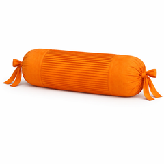Fabric-Crafted Cylindrical Orange Bolster Cover – 15"x32" | Cotton Polyester Fabric | Premium & Elegant