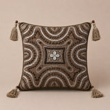 Handcrafted Cushion Cover – Metallic | 16"x16" | Embroidered Decorative Cushion Cover