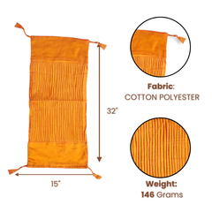 Fabric-Crafted Cylindrical Orange Bolster Cover – 15"x32" | Cotton Polyester Fabric | Premium & Elegant
