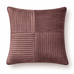 Fabric Crafted Cushion Cover – Brown | 12"x12" | Poly Cotton | Panel Pleated Design