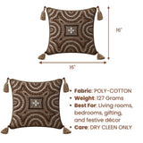 Handcrafted Cushion Cover – Metallic | 16"x16" | Embroidered Decorative Cushion Cover