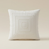 Fabric-Crafted Off White Cushion Cover – 12"x12" | Modern Layered Geometric Texture | Premium Poly Cotton