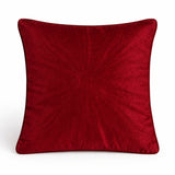 Hand Crafted Cushion Cover – Red Multicolor | 16"x16" | Poly Cotton Fabric | Vibrant Embroidered Geometric Burst Design