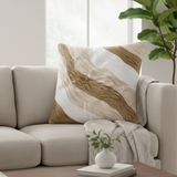 Fabric-Crafted Camel Cushion Cover – 24"x24" | Abstract Flow Design | Premium Poly-Cotton