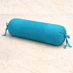 Fabric-Crafted Cylindrical Turquoise Bolster Cover – 15"x32" | Cotton Polyester Fabric | Premium & Elegant