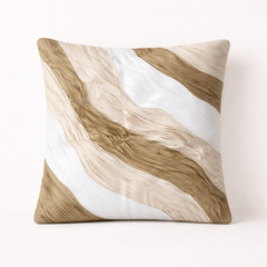 Fabric-Crafted Camel Cushion Cover – 24"x24" | Abstract Flow Design | Premium Poly-Cotton