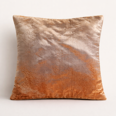 Hand Crafted Cushion Cover – Copper | 16"x16" | Chanil Fabric | Embroidered Decorative Design