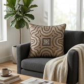 Handcrafted Cushion Cover – Metallic | 16"x16" | Premium Embroidered Decorative Cushion Cover