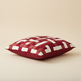 Fabric-Crafted Maroon Cushion Cover – 12"x12", Interlock Design, Premium Poly Cotton