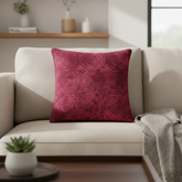 Handcrafted Maroon Cushion Cover – 12"x12" | Circular Embroidered Design | Premium Poly Cotton