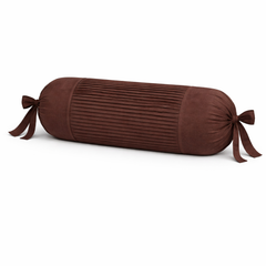 Fabric-Crafted Cylindrical Brown Bolster Cover – 15"x32" | Cotton Polyester Fabric | Premium & Elegant