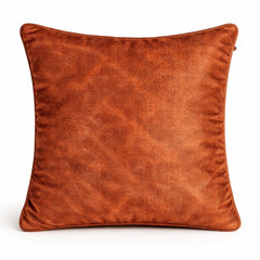Fabric Crafted Cushion Cover – Coral | 12"x12" | Poly Cotton Fabric | Elegant Crinkle Texture Design