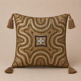 Handcrafted Cushion Cover – Antique | 16"x16" | Decorative Embroidered Cushion Cover