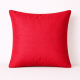 Fabric-Crafted Red Cushion Cover – 24"x24" | Quilted Panel Design | Premium Poly-Cotton