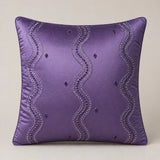 Handcrafted Cushion Cover – Purple | 16"x16" | Poly Cotton Fabric | Elegant Embroidered Cushion Cover