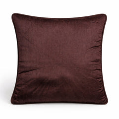 Hand Crafted Cushion Cover – Brown Multicolor | 16"x16" | Poly Cotton Fabric | Vibrant Embroidered Geometric Burst Design