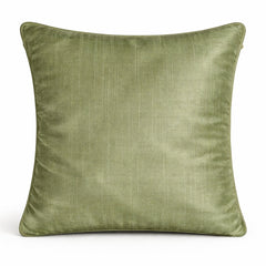 Fabric Crafted Cushion Cover – Green | 12"x12" | Poly Cotton Fabric | Elegant Crinkle Texture Design