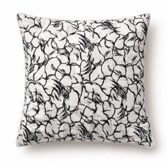 Fabric Crafted Cushion Cover – White | 24"x24" | Poly Cotton | Printed Floral Design
