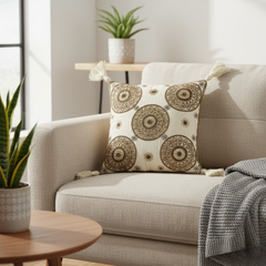 Handcrafted Baize Cushion Cover – 12"x12", Premium Poly Cotton