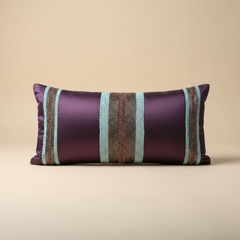 Handcrafted Purple Bolster Cover – 19"x8" | Premium Poly Cotton