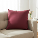 Fabric-Crafted Maroon Cushion Cover – 24"x24", Premium Poly Cotton (Plain Design)