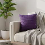 Handcrafted Purple Cushion Cover – 16"x16" | Decorative Bead & Thread Work | Premium Poly Cotton