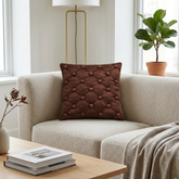 Hand Crafted Cushion Cover – Brown | 12"x12" | Poly Cotton | Classic Button Tufted Design