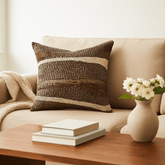 Handcrafted Brown Cushion Cover – 12"x12"