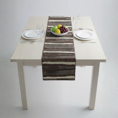 Handcrafted Brown Table Runner – 12"x52", Premium Poly Cotton