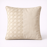 Fabric-Crafted Cream Cushion Cover – 12"x12" | Poly Cotton Fabric | Soft & Elegant