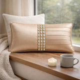 Hand Crafted Bolster Cover – Desert Dust | 20"x8" | Poly Cotton Fabric | Embellished Designer Pattern