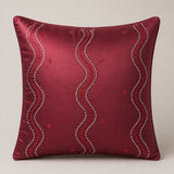 Handcrafted Cushion Cover – Dark Maroon | 16"x16" | Poly Cotton Fabric | Elegant Embroidered Cushion Cover